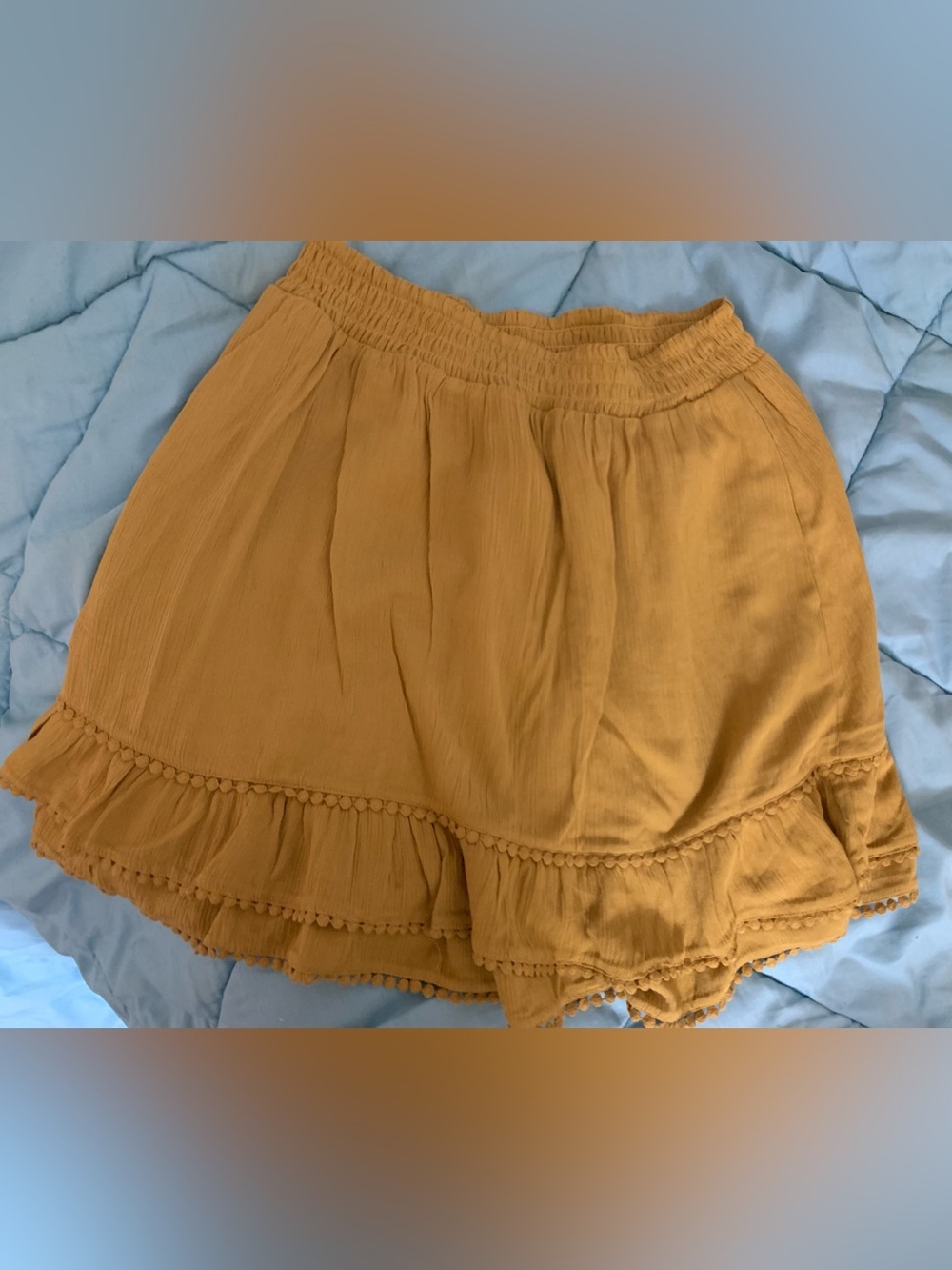 Daniel Rainn Mustard Tiered Ruffle Mini Skirt